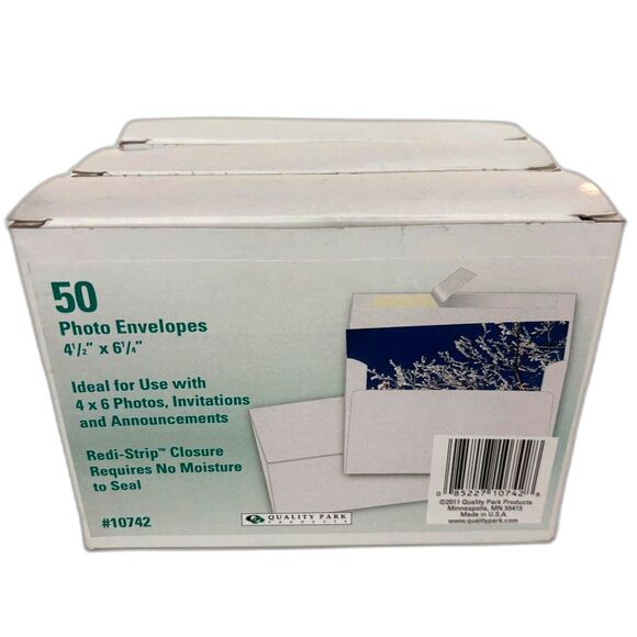 Bundle of 3 Boxes-Quality Park 50 ct. Redi-Strip 4x6" Photo Envelopes - Picture 1 of 5